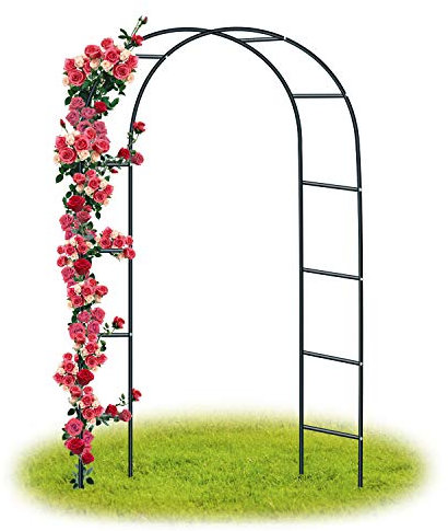 Forever Speed Arco per Rose Rampicanti, Decorazione Giardino, Garden Pergolas Metallo Arco Sostegno per Piante Rampicanti 240 x 140 x 38 CM/Nero
