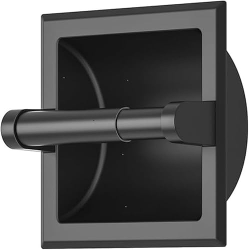 Gatco Recessed Toilettenpapierhalter mit Aussparung, Zink, Mattes Schwarz, 6.25 x 6.25