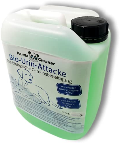PandaCleaner Bio-Urin Attacke - 5L Konzentrat | Uringeruch Entferner Katze Hunde Tiergerüche - Reinigungsmittel mit Mikroorganismen - Biologischer Geruchneutralisator