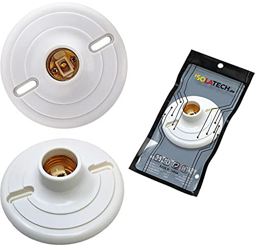 ISOLATECH 1pc E27 plastica presa a muro con fori LED lampadine a risparmio energetico (max.250V/4A) lampadine casa installazione soffitto staffa cucina presa bagno installare