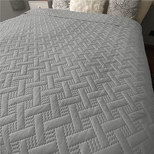 HOMELEVEL Tagesdecke Bett & Sofaüberwurf Bettüberwurf Sofa Tages Flechtmuster Decken Betthusse XXL Decke Überwurf Überdecke Grau 170cm x 220cm