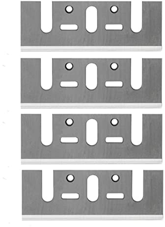 High-Speed Steel Planer Blades, 3-1/4 Inch 82mm Re-sharpenable Blades Replacement for Makita 1900B, KP0810, Dewalt DCP580, DW6655,Bosch 1594 and Most Handheld Planer, 4 Pcs Blades