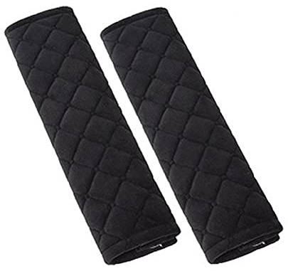 Gurtschoner,Plüsch Auto Gurtpolster 2 Pack Erwachsene und Kinder Sicherheitsgurt Schulterpolster Polsterung für Sitzgurt im Auto für Autosicherheitsgurte Rucksack Schultertasche, Schwarz