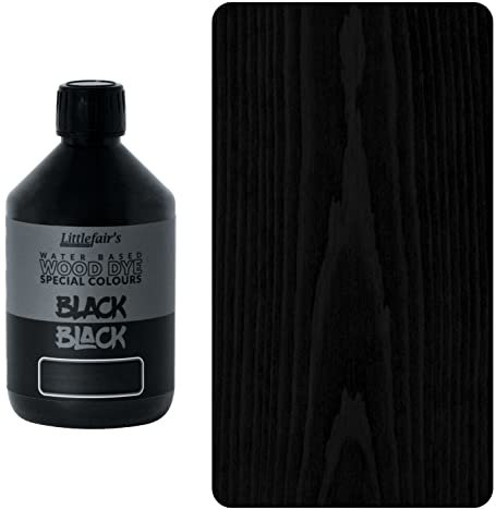 Littlefair's Holzfarbe auf Wasserbasis, spezielle Farben, Schwarz, 500 ml