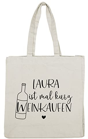 Herz & Heim® witzige Einkaufstasche, Geschenkidee Frauen, Baumwolle, 38 x 41 x 13 cm