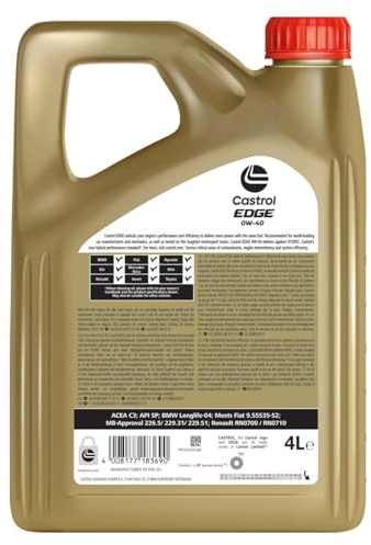 Castrol OL CASTROL 0W40 4L EDGE SPOR
