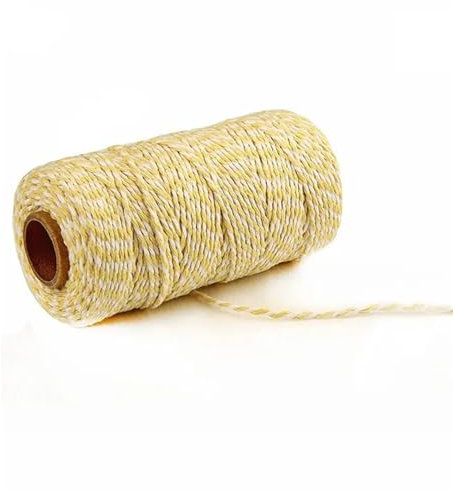 Spago da giardino 100 m di spago rosso bianco in cotone da panettiere for artigianato giardinaggio decorazioni for feste di nozze confezioni regalo (Color : Yellowwhite)