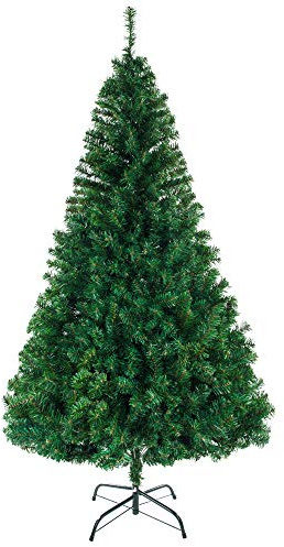 Karlhome 7FT Premium Green Artificial Christmas Tree Decorations for Home, Office, Party Holiday, 1100 PVC Branch Christmas Tree with Metal Hinges & Foldable Metal Base