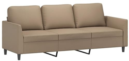 vidaXL Sessel, Sofa Relaxsessel mit gepolstertem Sitz Armlehnen, Fernsehsessel Loungesessel Metallgestell, Polstersessel Ruhesessel für Wohnzimmer, Cappuccino-Braun Kunstleder