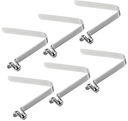 PATIKIL 10,5x7,5mm Kajak Paddel Clips, 6er Pack Zeltstangen Clips aus Stahl, V-förmige Einzelpin-Druckknopf-Federclips zur Fixierung von Rohren für Camping Markise