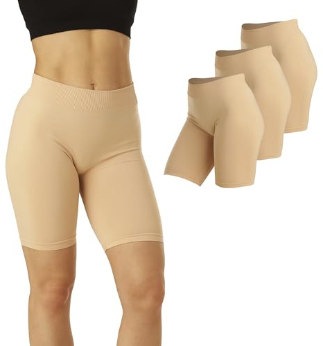 Basic Treasure 3-pack korta leggings dam anti-skav beige XXL, anti-skav