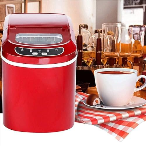 ELzEy Mini Macchina for Il Ghiaccio for Uso Domestico, Macchina for Il Ghiaccio Automatica, Macchina for Il Ghiaccio da appoggio, cubetti di Ghiaccio Trasparenti for la casa da Cucina (Color : Red)