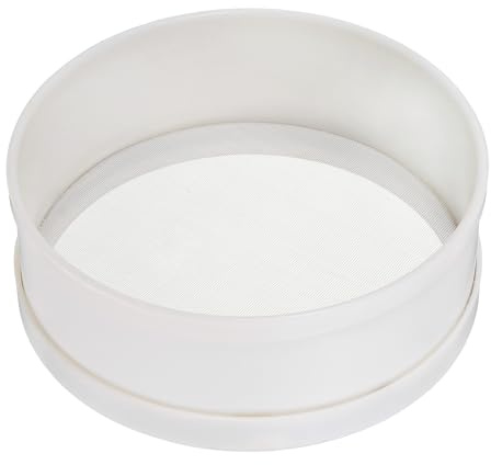 sourcing map Stainless Steel Flour Sifter, 5Inch 50 Mesh Round Sifter Flour Sieve Mini Fine Mesh for Baking Cake Bread, White