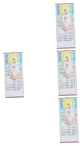 Tofficu 4stücke Hängender Wandkalender Dekorativer Chinesischer Neujahrskalender Mit Drachenmuster Für Zuhause Und Büro Für Traditionelle Festlichkeiten Und Kulturelle Events