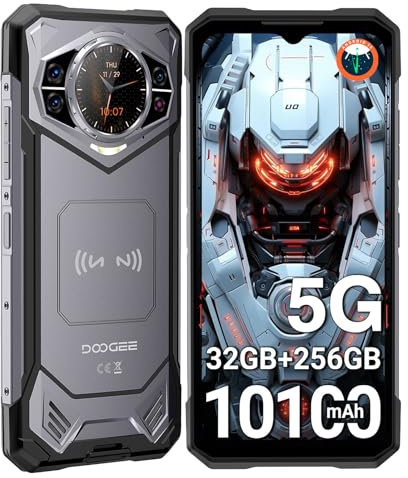 DOOGEE S200 Rugged Smartphone 5G, Dimensity 7050 Octa Core, 1.32 Rear Schermo, 32GB+256GB,10100mAh Telefono Indistruttibile, 6.72”FHD 120 Hz, 100 MP+20 MP+2 MP Fingerprint/Face ID/NFC/WiFi6/IP68/GPS