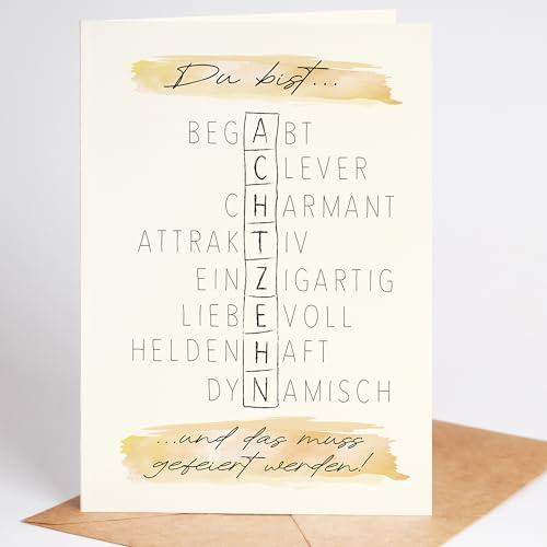Lovely Cards - Rätselkarte - Geburtstag Karte Mädchen 18 Jahre - schöne Karte zum Geburtstag Freundin - Grußkarte A6 (18 Jahre)