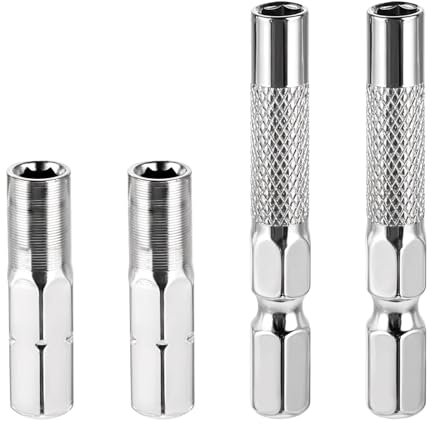 InnoHHustle 1/4 to 4mm Bit Adapter, Hex Screw Driver Bit Adapter Magnetic 2 Pieces 1/4 to 4mm Drill Extension Bit Holder for Precision Bits Set Screwdriver Converter