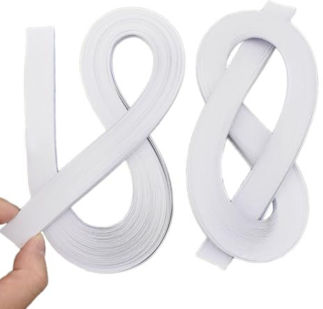 Acoeitl Quilling-Papierstreifen, 240 Streifen, weißes Papier, Quilling-Set, Breite 5 mm, Länge 53 cm, Quilling-Zubehör, DIY Quilling-Papier, Quilling-Kunststreifen für Bastelarbeiten (2 Stück)