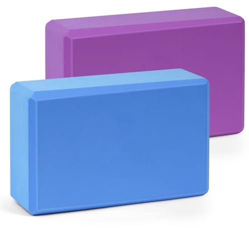 Flintronic Lot de 2 Blocs de Yoga, Brique Yoga EVA de Haute Densité, Briques de Mousse de Fitness, Briques Professionnelle, pour Pilates, Étirement, Méditation, Accessoires de Fitness, 23 * 15 * 8cm