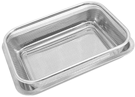 Cabilock Bandeja para Hornear Inoxidable Rejilla 1 Juego Esquinas Redondeadas para Enfriar Pasteles y Drenar Aceite Uso y Restaurantes