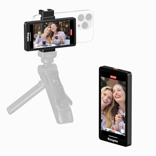 King Ma 5 Phone Vlog Selfie Monitor Screen for iPhone Rear Camera | Wired 4K 30FPS Recording, Magnetic Phone Clip, Bluetooth Remote Control, 33Ft Range, For Vlog/Live Stream/TikTok/Teleprompter
