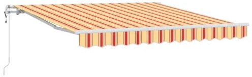 vidaXL Toldos Retráctiles Automáticos Amarillo y Naranja de 300 x 250 cm. Resistente a los Rayos UV, Impermeable y Ideal para Patios y Balcones. Sombra al Aire Libre, Carpa motorizada y Cubierta de