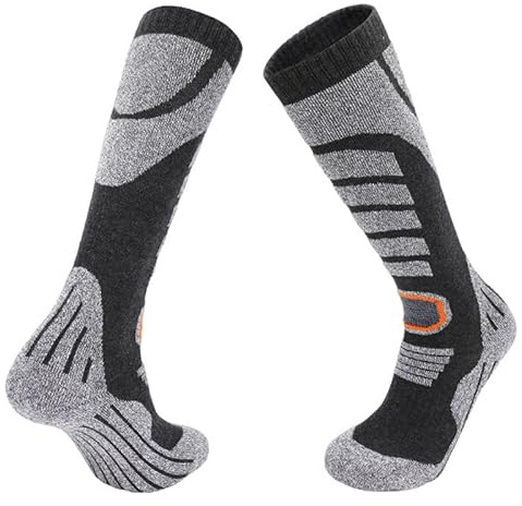 Loowoko Skisocken Herren Damen 1 Paar, Mit gepolsterten Bereichen, Atmungsaktiv, ideal für Wintersport, perfekte Passform, Wärmeisolierung, One Size
