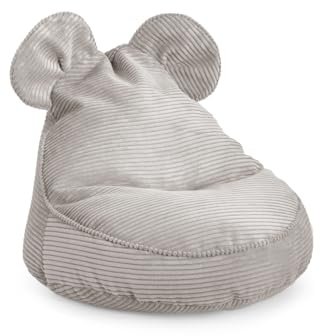 Gutekissen® Pouf pour Enfants « Sweet » avec Oreilles - Lincoln, Coussin Montessori pour Chambre d’Enfant (Gris Clair, 68/59/55 avec Oreilles)