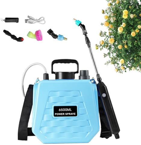 Mochila pulverizadora a batería – Mochila para riego de jardín eléctrico – Depósito portátil para agua y fertilizante con 2 velocidades ajustables para agricultura, césped, granja y jardín