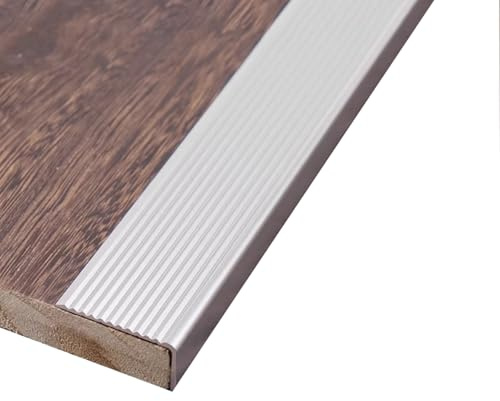 Profilo Antiscivolo per Bordi Scale, Strisce di Protezione per Scale in Alluminio da 3 Pezzi, Bordi Decorativi per Scale (Argento 90x5x2 cm/35x2x0,8 Pollici) - Migliora Sicurezza e Stile