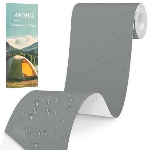 ANOMM Flicken Selbstklebend Wasserdichtes Leinwand Stoff, 8x160cm Grau | Selbstklebender Stoffkleber Textilkleber, Selbstklebend Reparatur Patches für Möbel Autositze Kleidung Polsterbezüge