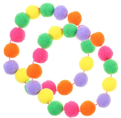 VICASKY 2 Stück Elastisches Katzenhalsband mit Plüschball Farbenfrohes Verstellbares Halsband für Kätzchen Hautfreundlich und Bequem Geeignet für Alltag Party und Fotoshootings