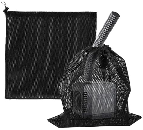 Zernavith 2Pcs Pond Filter Bag,Pond Pump Polyester Mesh Bags with Drawstring,18.5x18.5inch,Fish Pond Household Filters-Bag Accessories,Outdoor Mesh Water Pump Cover Barrier Box Basket,Protect Pump