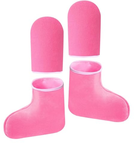 IWOWHERO Moufles Chauffants à la Paraffine pour Mains et Pieds Ensemble 2 Pièces en Coton Isolé Bain de Paraffine pour Soin Hydratant Spa Pédicure Manucure à Domicile et Salon
