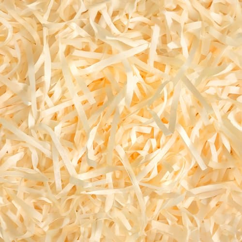 NVGVUP 100 g strimlat silkespapper champagne fyllningsmaterial gåva | Pappersfyllning för presentlådor och presentkorgar, perfekt för festdekoration och snygg presentförpackning