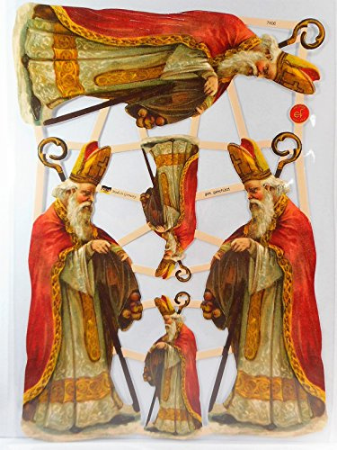 Glanzbilder Nikolaus EF 7406 Oblaten Posiebilder Scrapbook Deko GWI 313