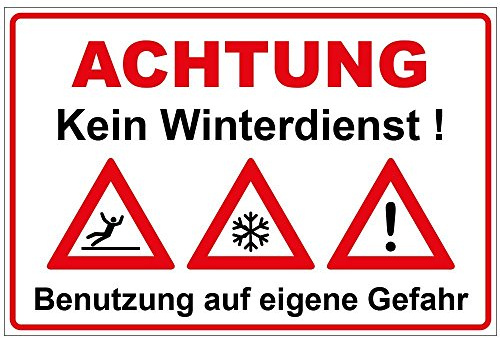 Schild Kein Winterdienst, Alu-Dibond, 200x140 mm | 3 mm stark, wetterfest