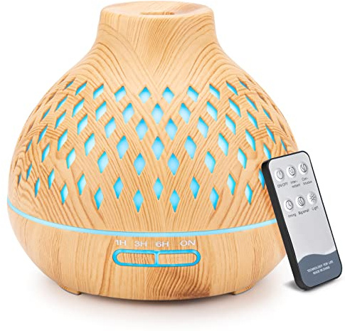 400ML Electric Ultrasonic Air Humidifier, Remote Control , Aromatherapy Diffuser with Waterless Auto-Off