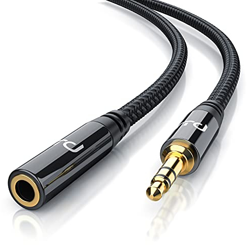 CSL - AUX Klinkenkabel Verlängerungskabel 7,5m mit Nylonmantel - Klinke auf Buchse 3,5 mm - Audiokabel - kompatibel mit Apple iPads, Smartphones, Tablet PCs, Stereoanlage, Autoradio uvm.