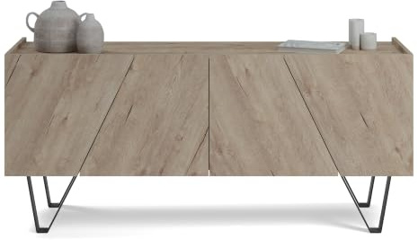 Mobili Fiver, Sideboard/buffé 4 dörrar Emma med svarta ben, Ek, Tillverkad i Italien
