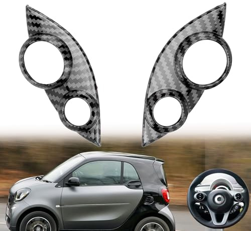 Cornice Pulsanti Del Volante, Sostituzione Dei Rivestimenti Dei Pulsanti Del Volante in Stile Fibra Di Carbonio Compatibile Con Smart Fortwo/Forfour 453 2015-2021