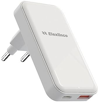 Elexlinco USB C Netzteil, Ultra-schlank Flaches Ladegerät für iPhone 16 15 14 13 12 11 SE, 20W PD Schnellladung für Samsung Galaxy S24 S23 S22 und mehr, USB Stecker Adapter für das Heimbüro