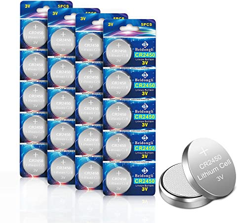 CR2450 3V Lithium Knopfzellen CR 2450 Batterien 20 Stück【5 Jahre LagerGarantie】