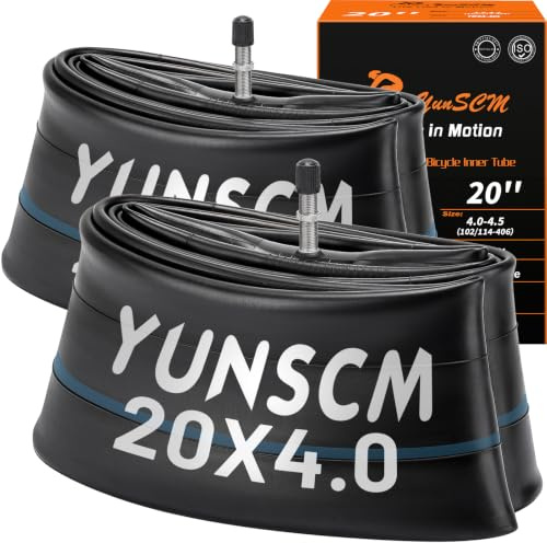 YunSCM 2PCS 102/114-406 20 Zoll Schlauch 20x4.0/4.5 TR4A-40L Scharder Ventil kompatibel 20 Zoll Fahrradschlauch/Mountainbike/Elektrofahrrad Schlauch 20x4.0 20x4.50