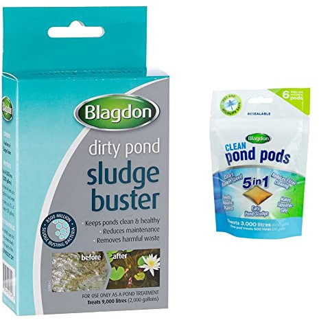 Blagdon Sludgebuster & Clean Pond Pods - Clears Blanket Weed, Reduces Filter Cleaning, Feeds Aquatic Plants, Eats Pond Sludge, Makes Tap Water Safe (Pack of 6)