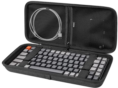 Linkidea Hard Travel Case for 75% Keyboard, 84 Key Keyboard Carrying Case Protective Storage Box Bag, Compatible with EPOMAKER x Aula F75, Aula F75 Pro / F75 75%, Keychron K2
