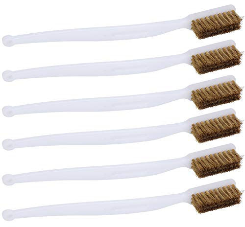 Tyenaza 6-teilige Drahtbürste, 3D-Drucker-Bürstenzubehör, Rostentfernungs-Drahtbürste, 6,7-Zoll-Staub-Rost-Reinigungs-Messing-Stahl-Nylon-Bürste für Nozzle Hot Bed