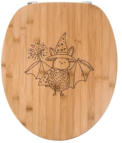 Mr. & Mrs. Panda WC Sitz Fledermaus Zauberer - Geschenk, Fledermäuse, Klodeckel, Klobrille, lustige Sprüche, Toilettendeckel, Toilette, Tiermotive,