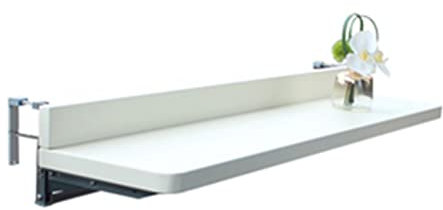 Balkonhängetisch Klapptisch mit weißem Balkongeländer, Hängetisch aus Aluminiumlegierung for Gartenterrassendeck, multifunktionaler Couchtisch, höhenverstellbar (Size : 80x40cm)