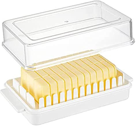 Mantequillera con tapa, recipiente de plástico para mantequilla, plato de queso, soporte de mantequilla, caja de queso, recipiente de almacenamiento de mantequilla, paquete de 1